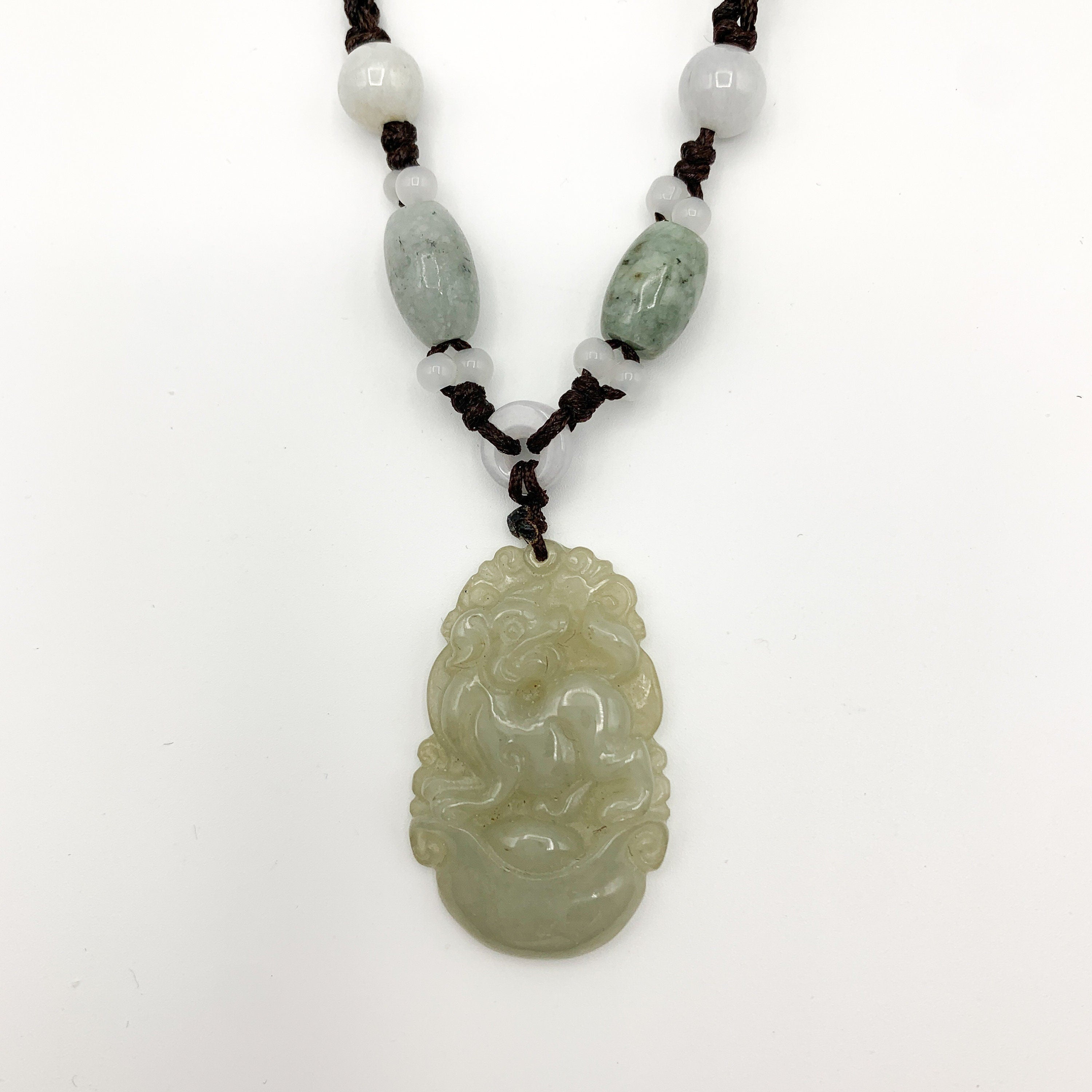 Antique 10K Gold Chinese Carved Jade Necklace – Showplace
